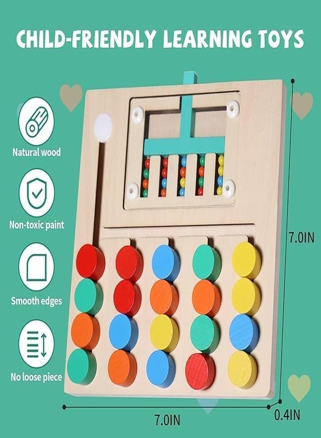 SMARTTHINKER Smart Thinker Toys Color Matching Puzzle, Montessori Slide Puzzle Game Brain Teasers Logic Game Preschool Educational Learning Toys for Kids Boys Girls 3 + Years Old (5 Color) (Montessori Puzzle) - Image 2